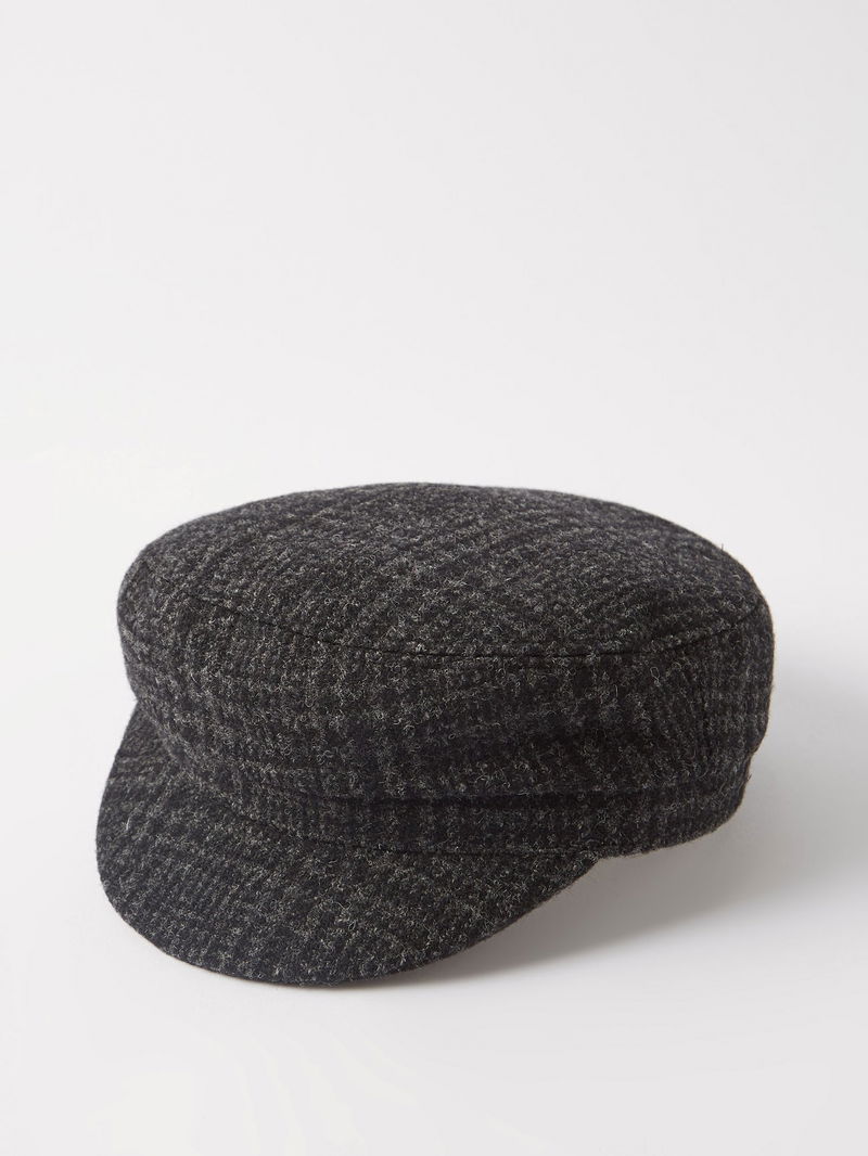 ISABEL MARANT Evie Wool-Tweed Baker Boy Cap | endource display picture 3