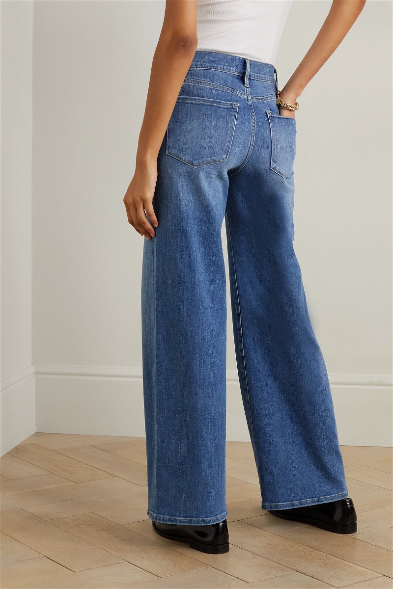 Palazzo Wide Leg Mid Rise Jeans