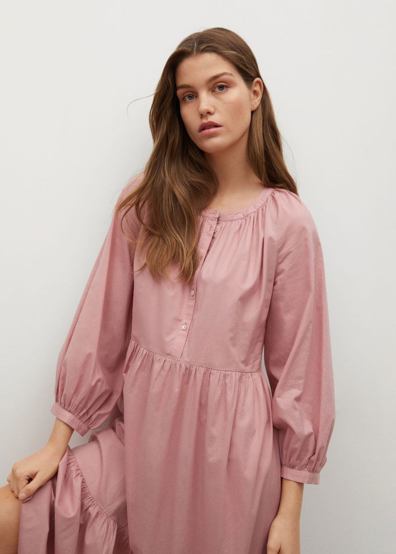 MANGO Frill Cotton Dress | endource