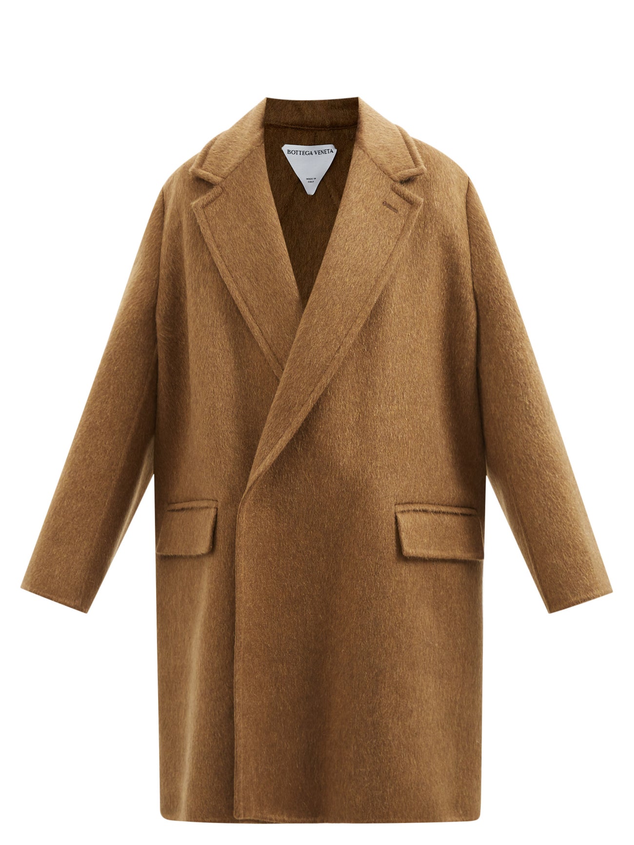 BOTTEGA VENETA Oversized Wool-Blend Felt Overcoat in Brown | Endource