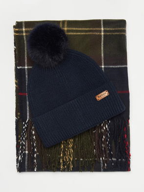 Barbour International Sparkle Beanie & Scarf Gift Set - Black