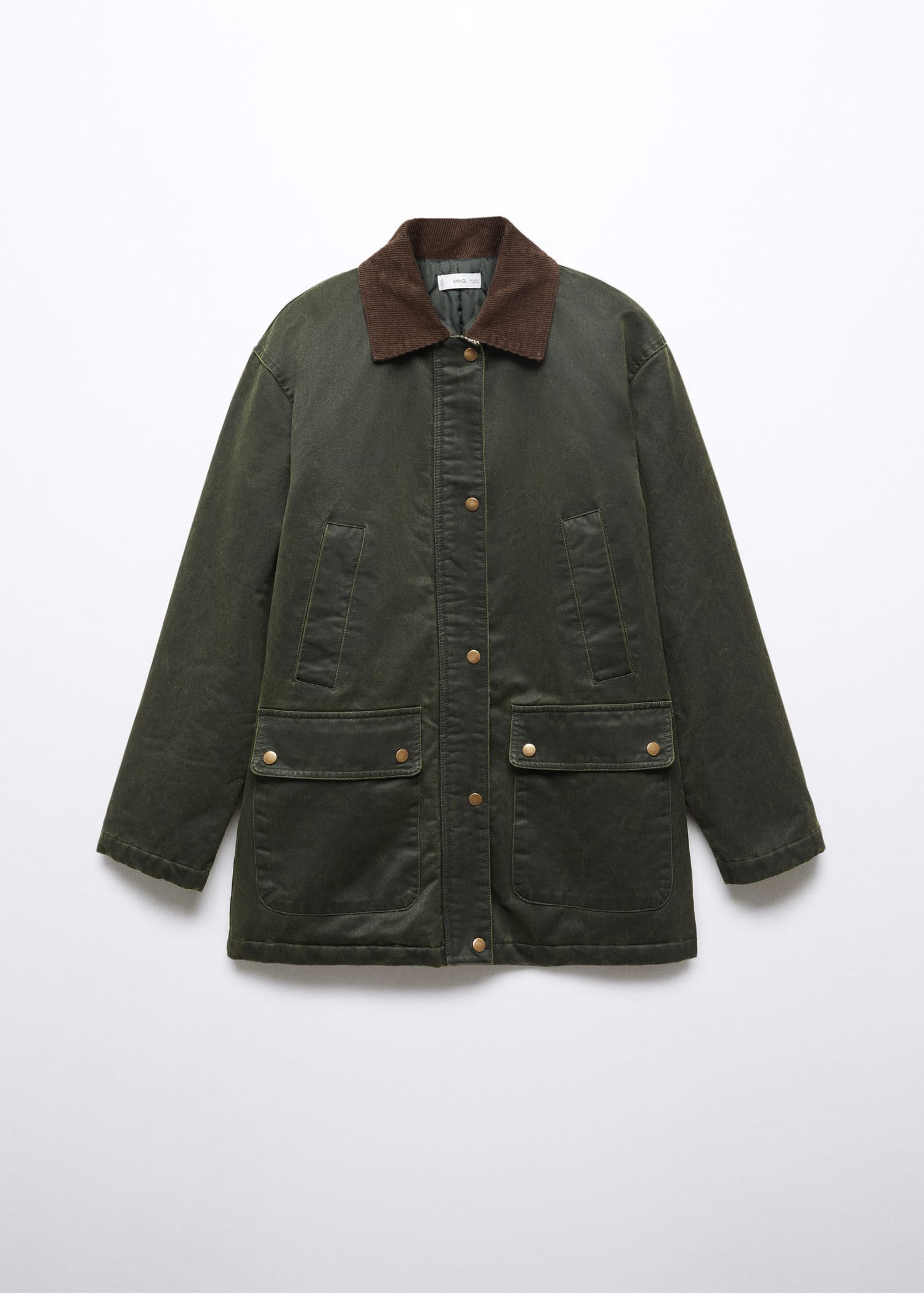 MANGO Trench Coat in Dark Green Endource