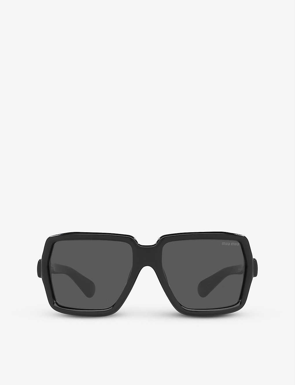 MIU MIU MU 06WS Irregular-Frame Acetate Sunglasses | endource display picture 1