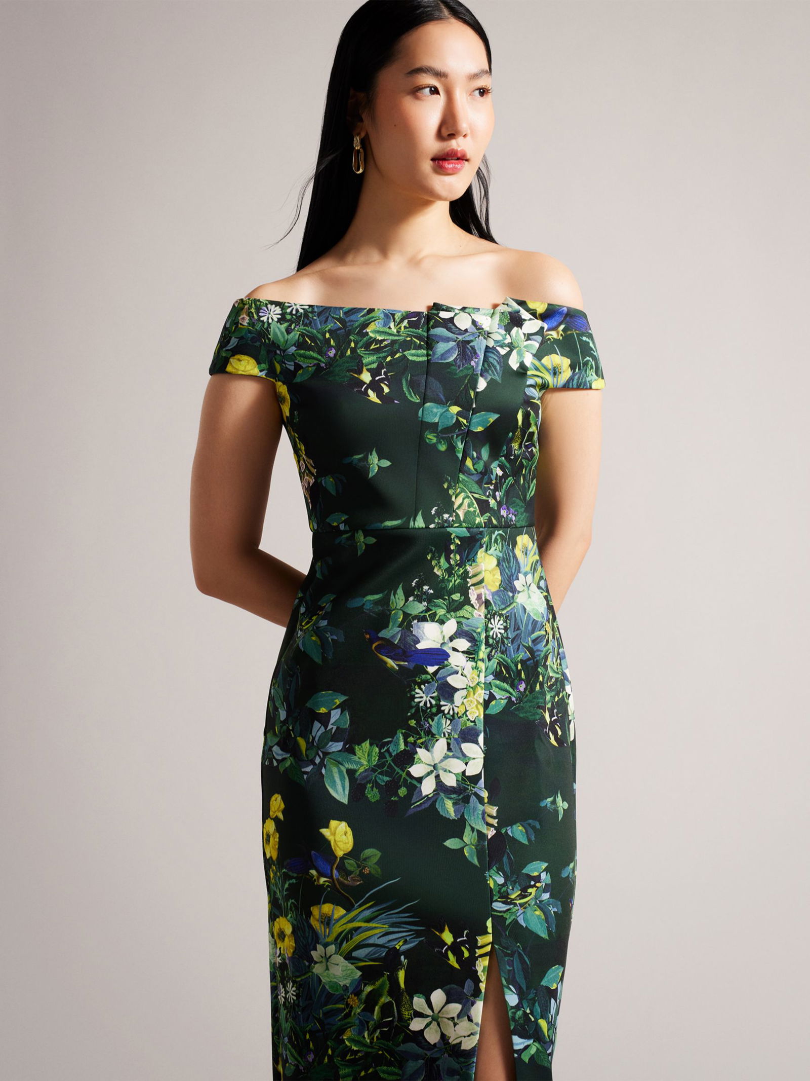 ted baker bardot bodycon dress Ted Baker Lovez Bardot Bodycon Dress, Natural/Multi