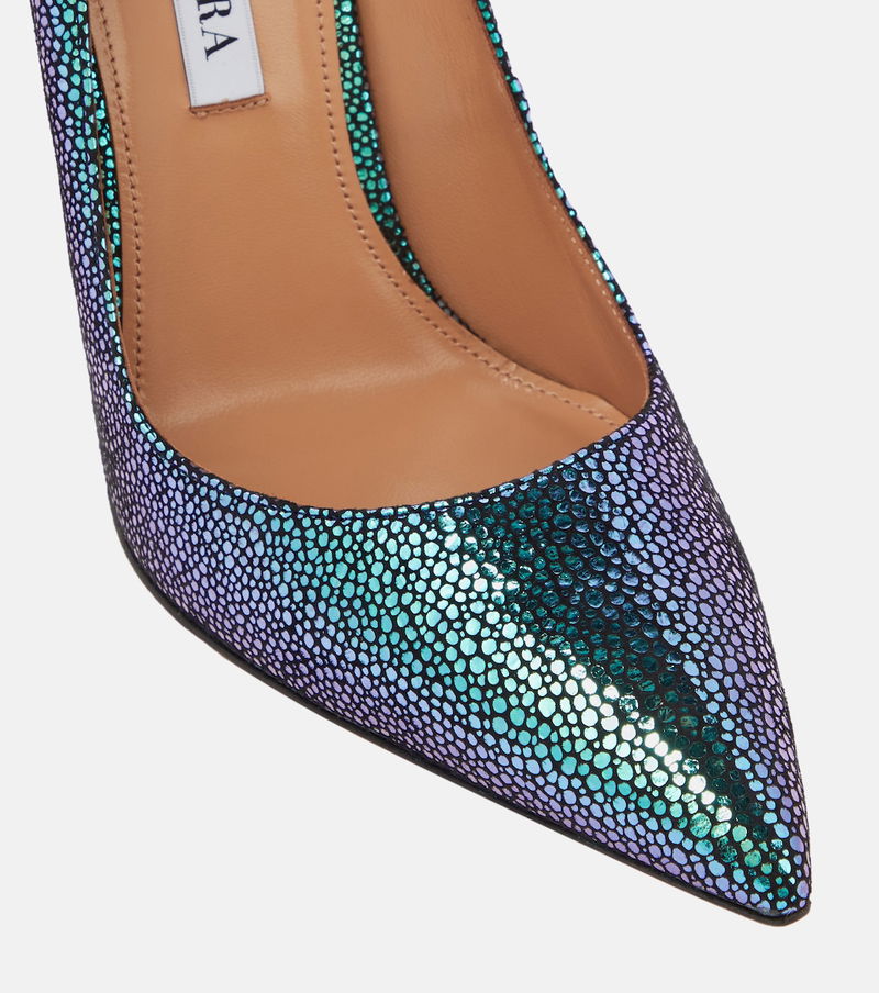 Blue Suede Aquazzura Purist Pump AQUAZZURA Purist Grained Leather