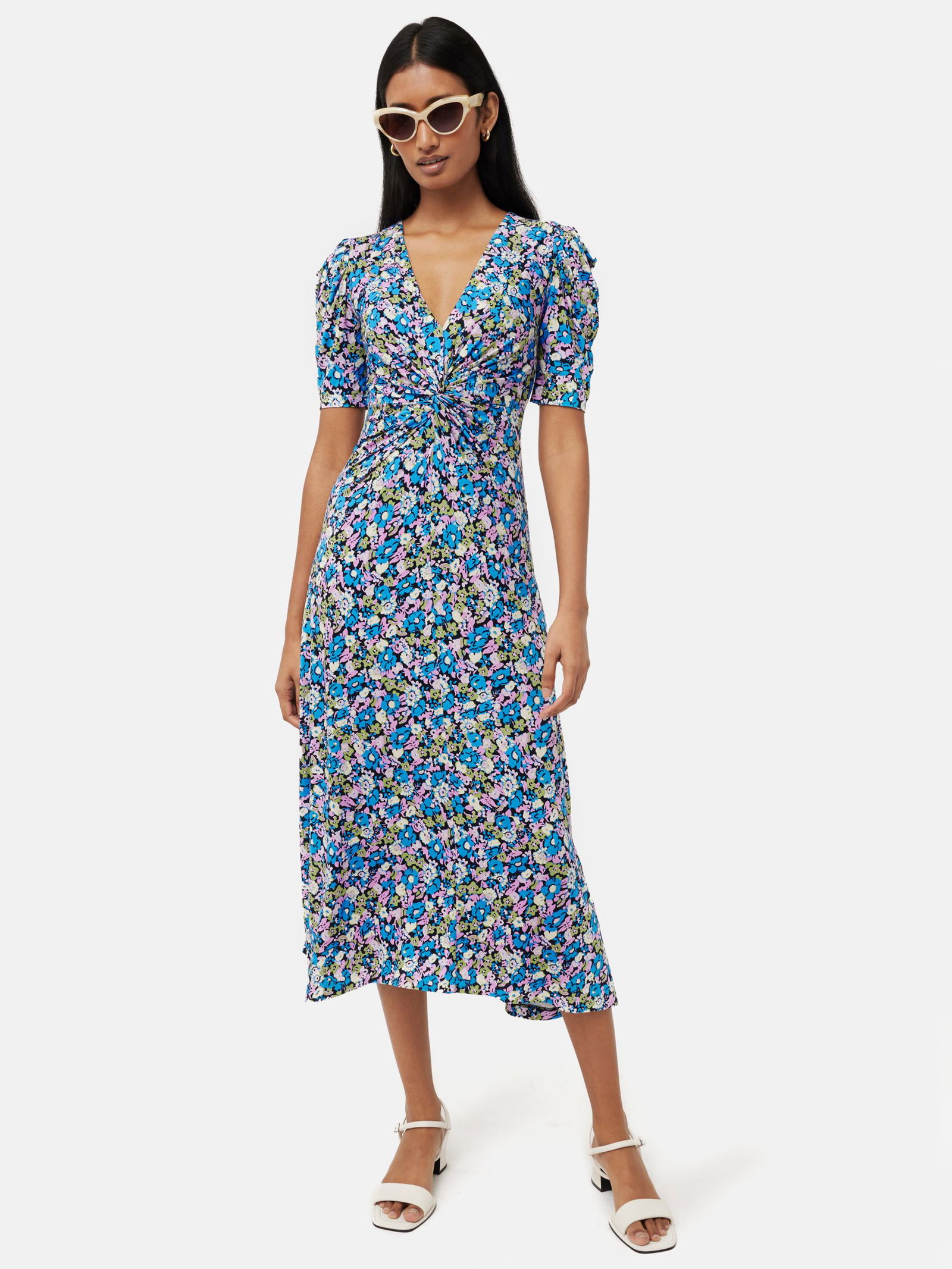 jigsaw cotton floral belted dress JIGSAW Rave Floral Cotton Dress