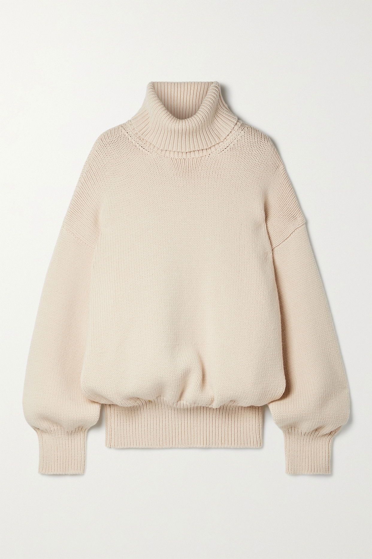 Cassandre Wool Blend Turtleneck Sweater in White - Saint Laurent