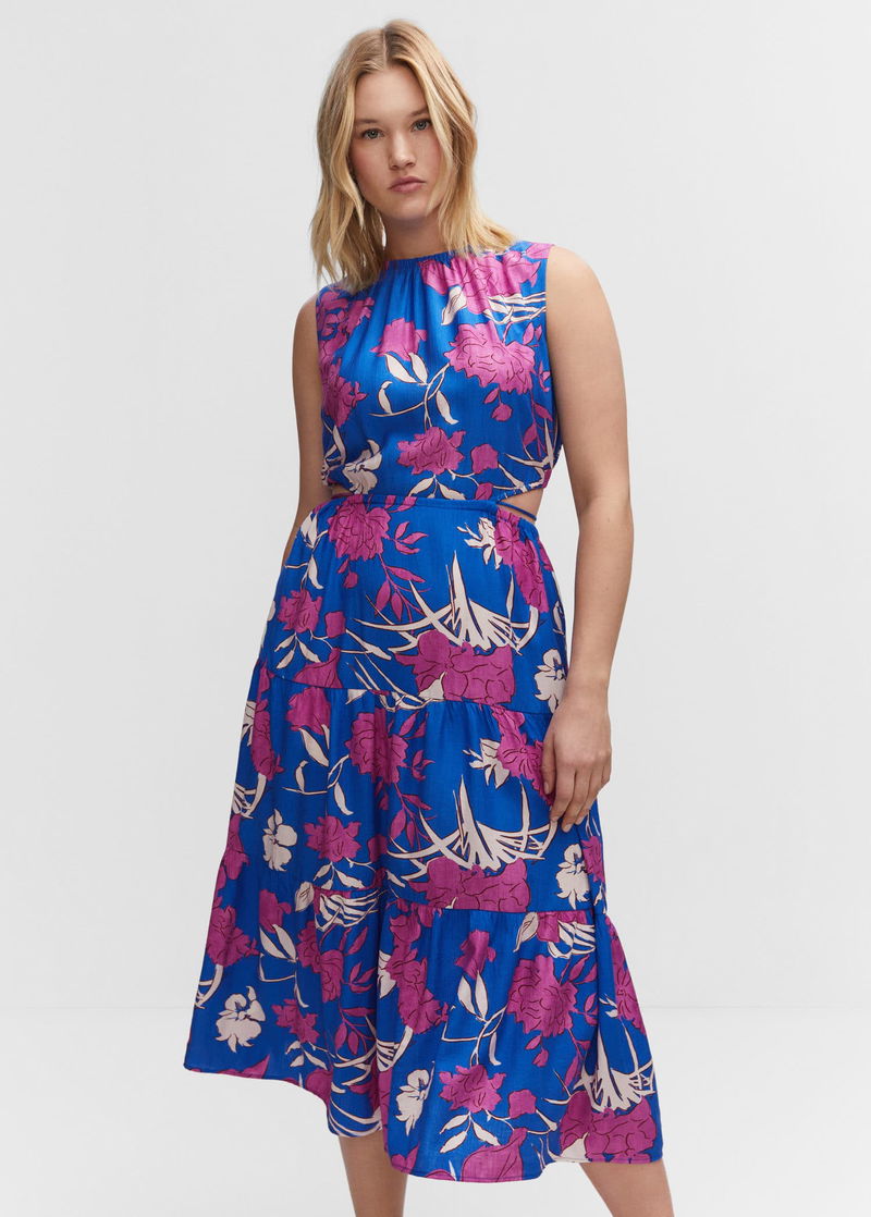 MANGO Flared Dress With Openings | endource