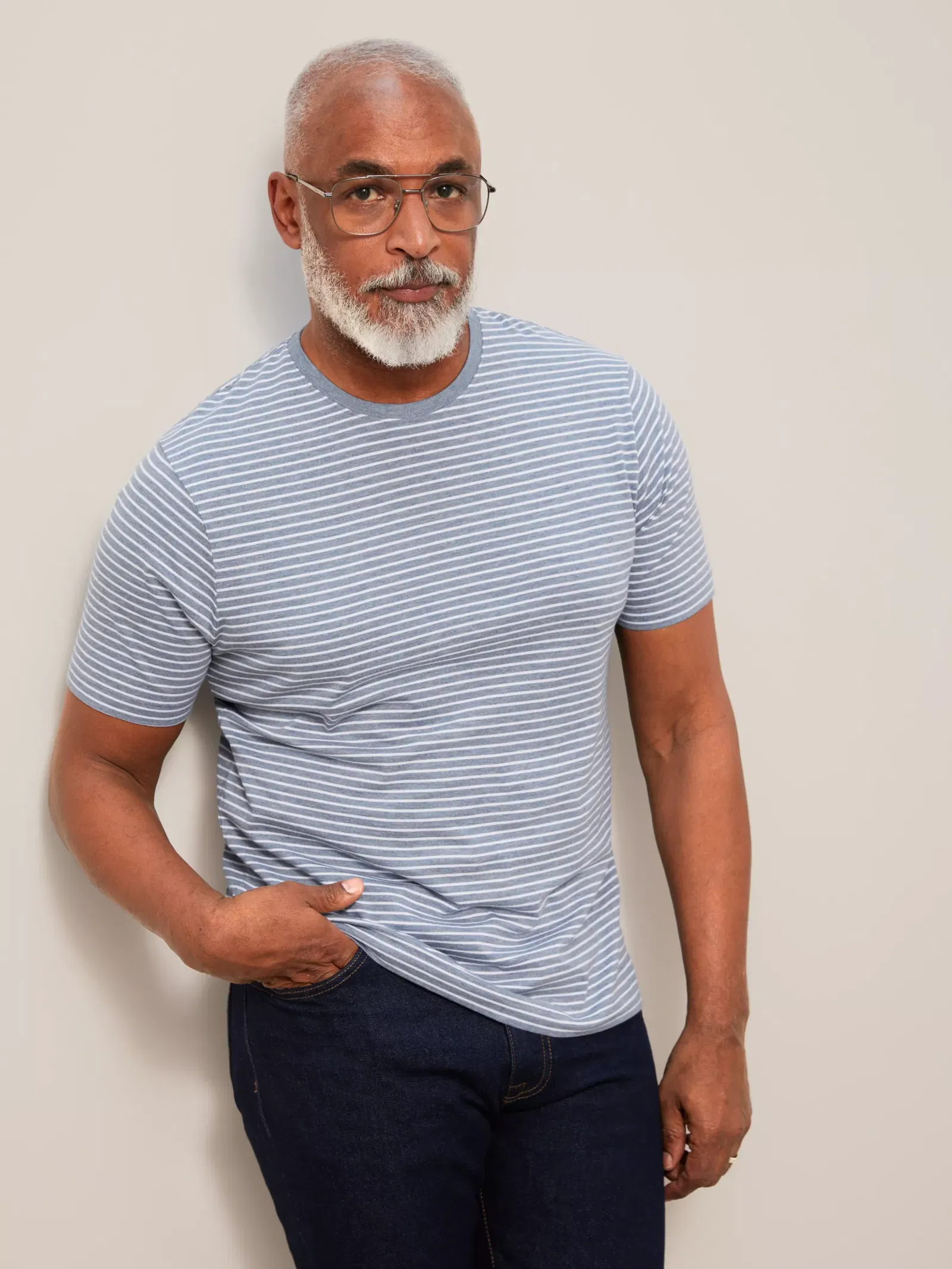 JOHN LEWIS Supima Cotton Fine Stripe T-Shirt | endource