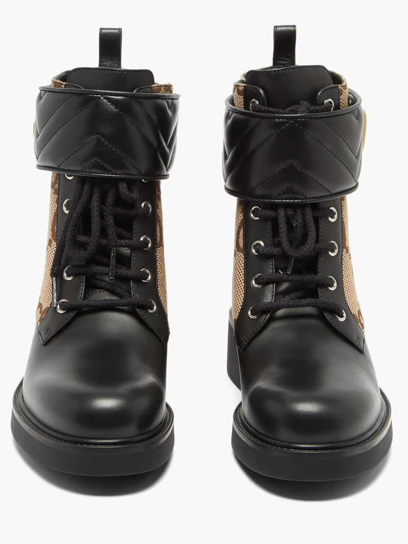 GUCCI GG Marmont Canvas And Leather Ankle Boots | endource display picture 2