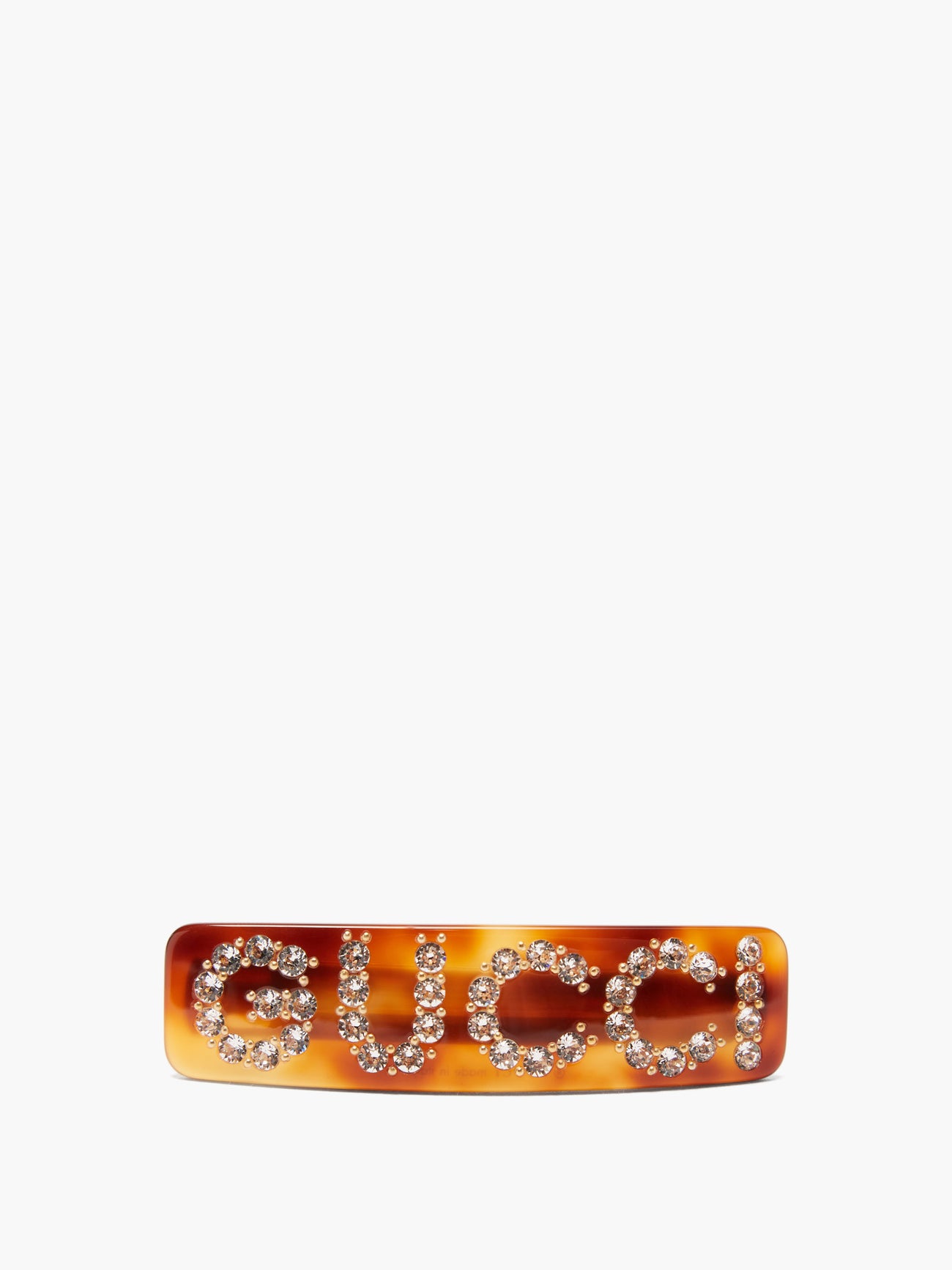 Gucci Tortoiseshell Hair Clip with Crystal Logo - Brown In Box Gucci Crystal Hair Clip Barrette Black Clear Gold 657510  main image 3