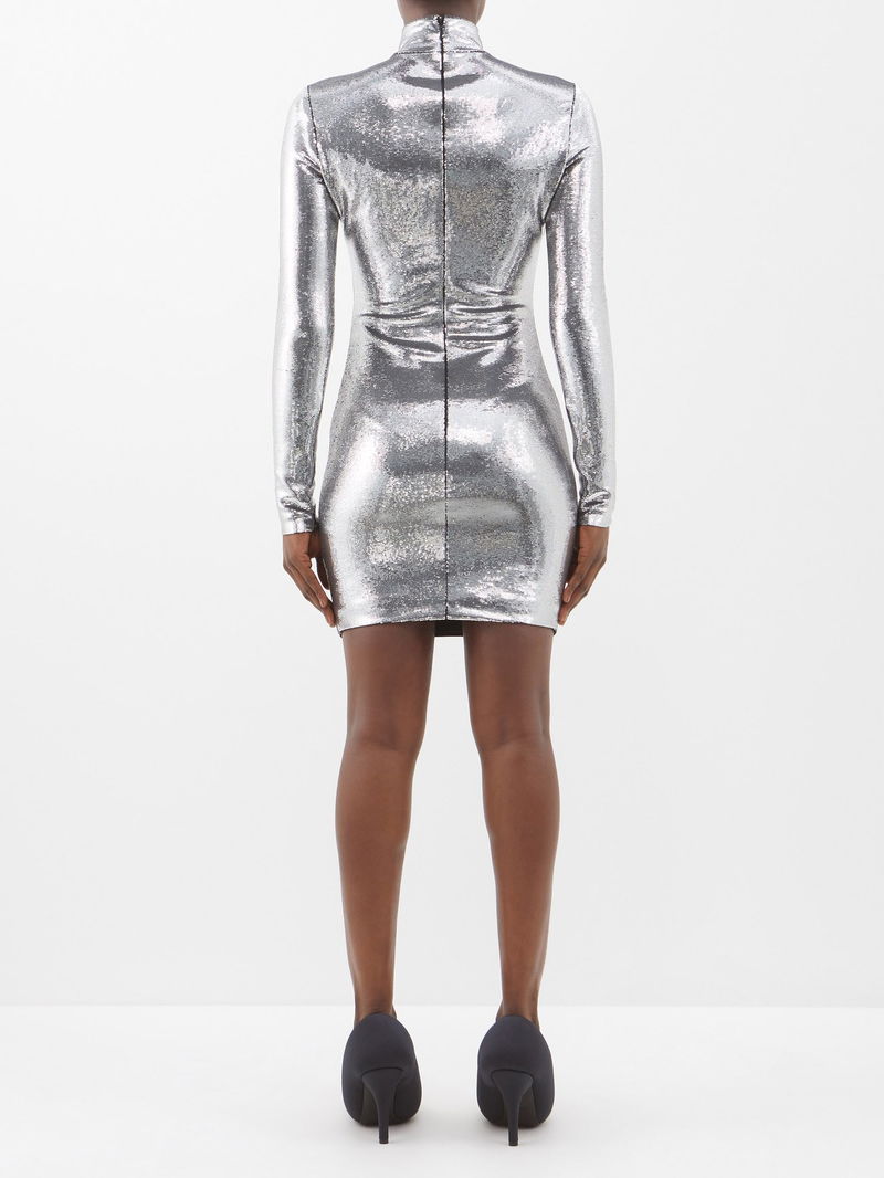 balenciaga silver dress 2022 Mini Dress