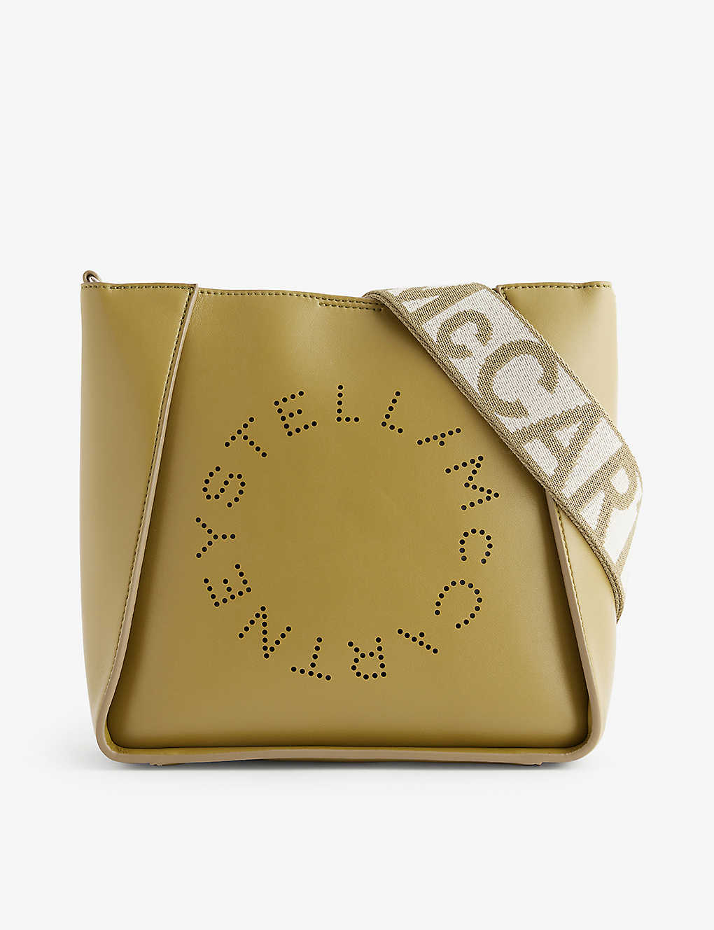 Perforated Logo Faux Leather Tote Bag