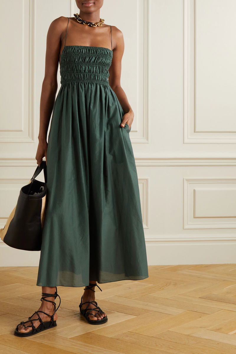 matteau green shirred maxi dress Cap Sleeves Square Knee-Length Green Homecoming Dress With Lace US16 / Custom Color
