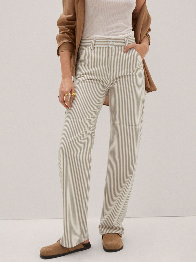 Maternity striped cargo jeans