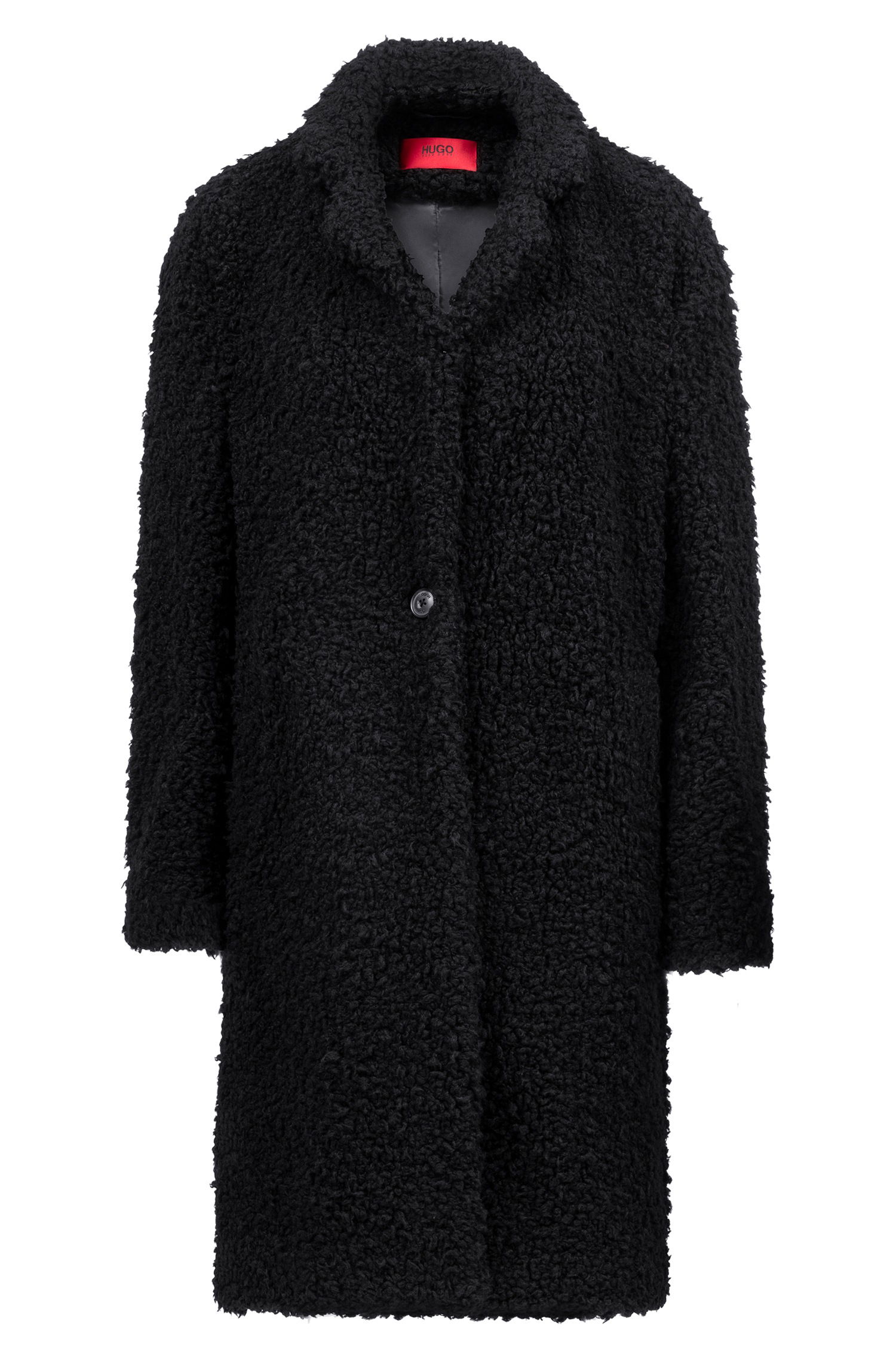 Hugo Teddy Coat Boss Mantel Teddy HUGO Mantel Aus Teddy-Gewebe Mit