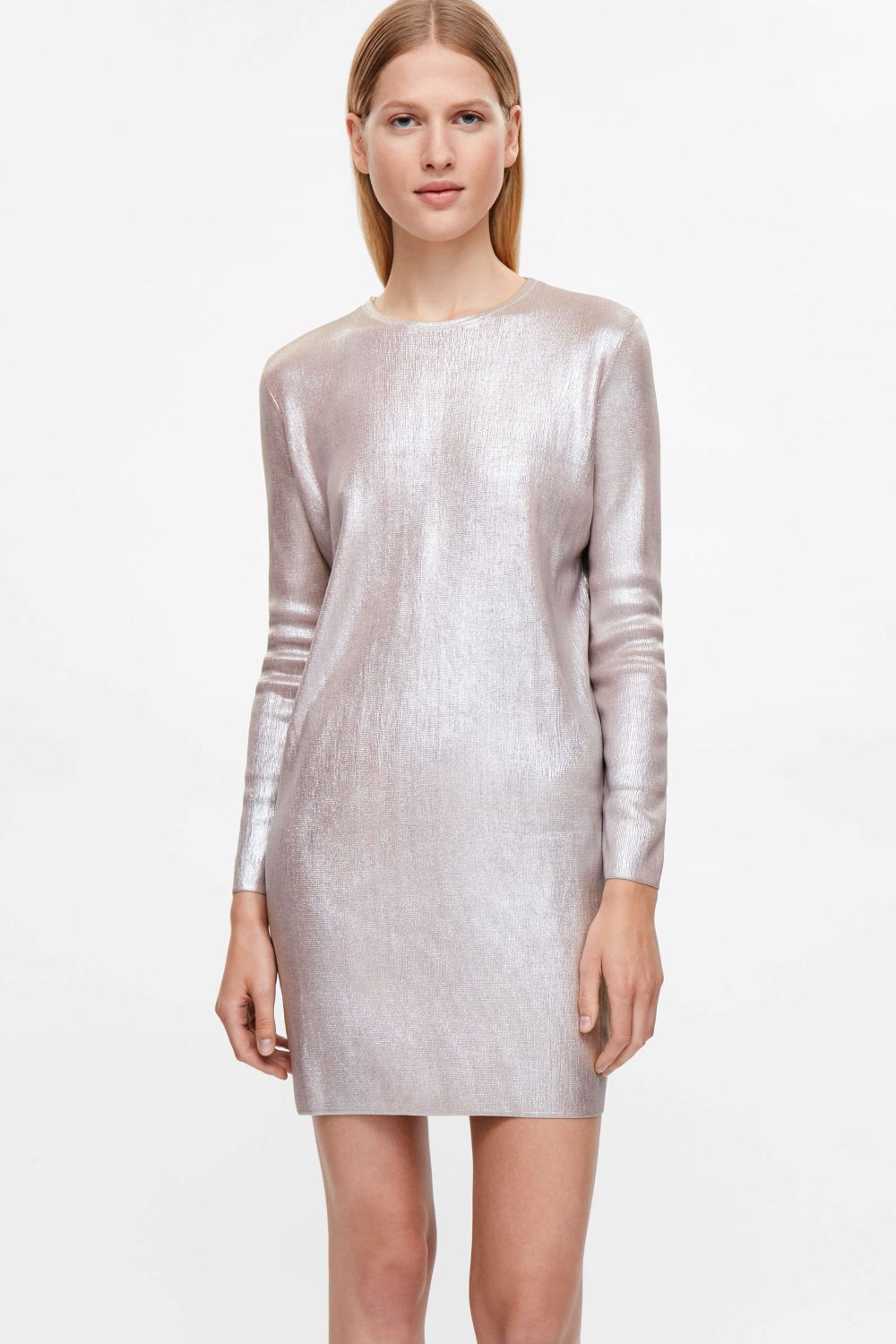 cos metallic dress COS Metallic Coated Dress