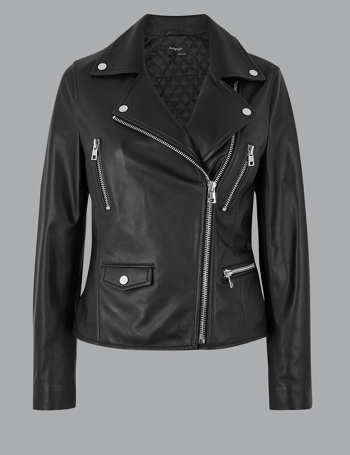 Marks and Spencer Leather Biker Jacket endource