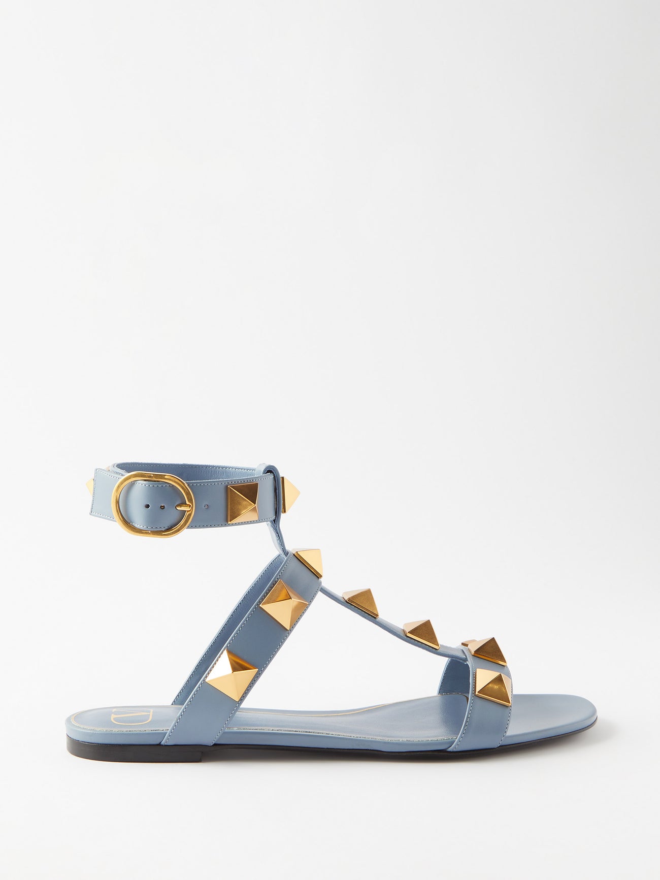 Valentino Roman Stud Sandals Flat Sheepskin