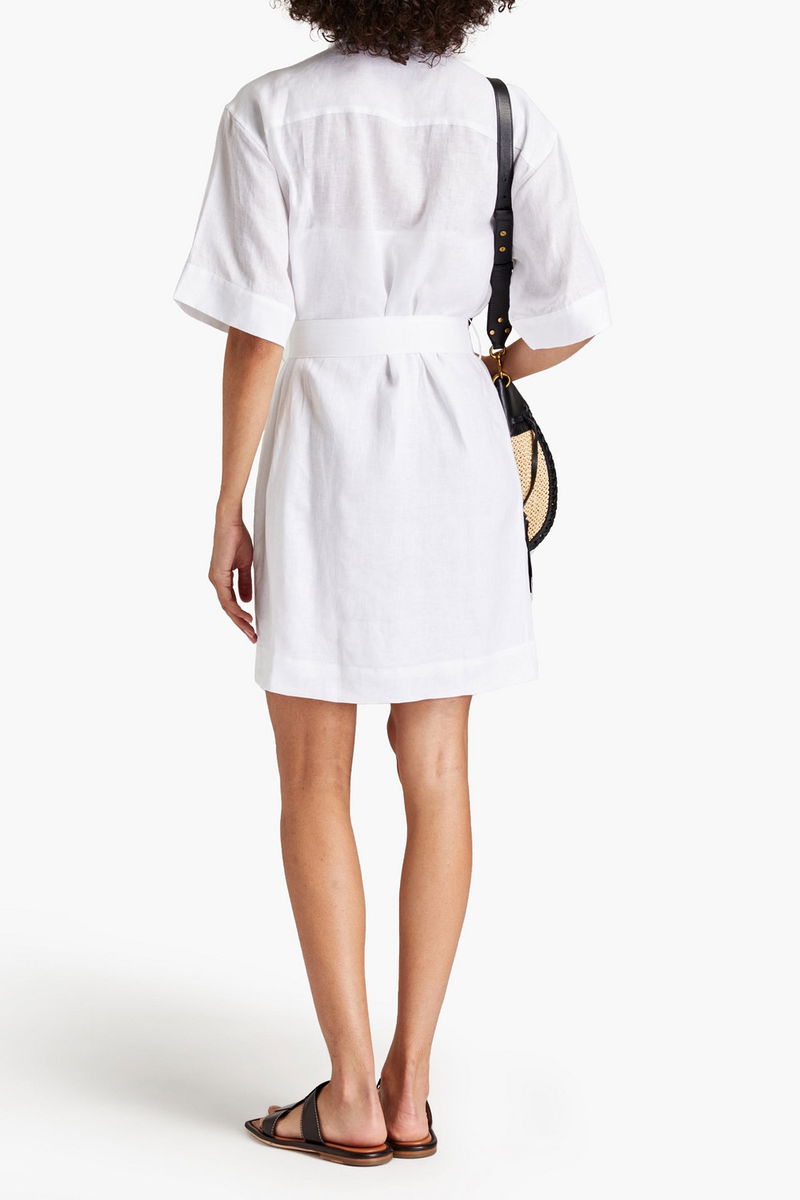 knee length dresses for ladies White Linen Tiered Dress – A Beautiful Closet 202-394-4115