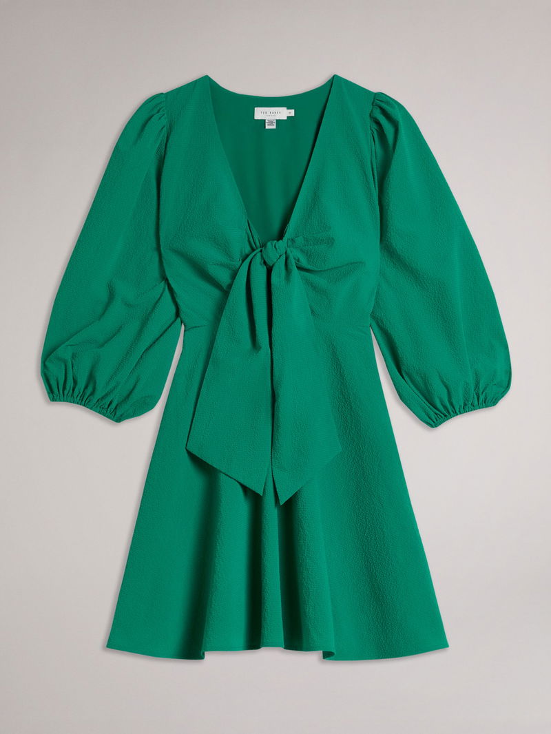 ted green dress TED BAKER Pleated dress VINLAA in satin in green