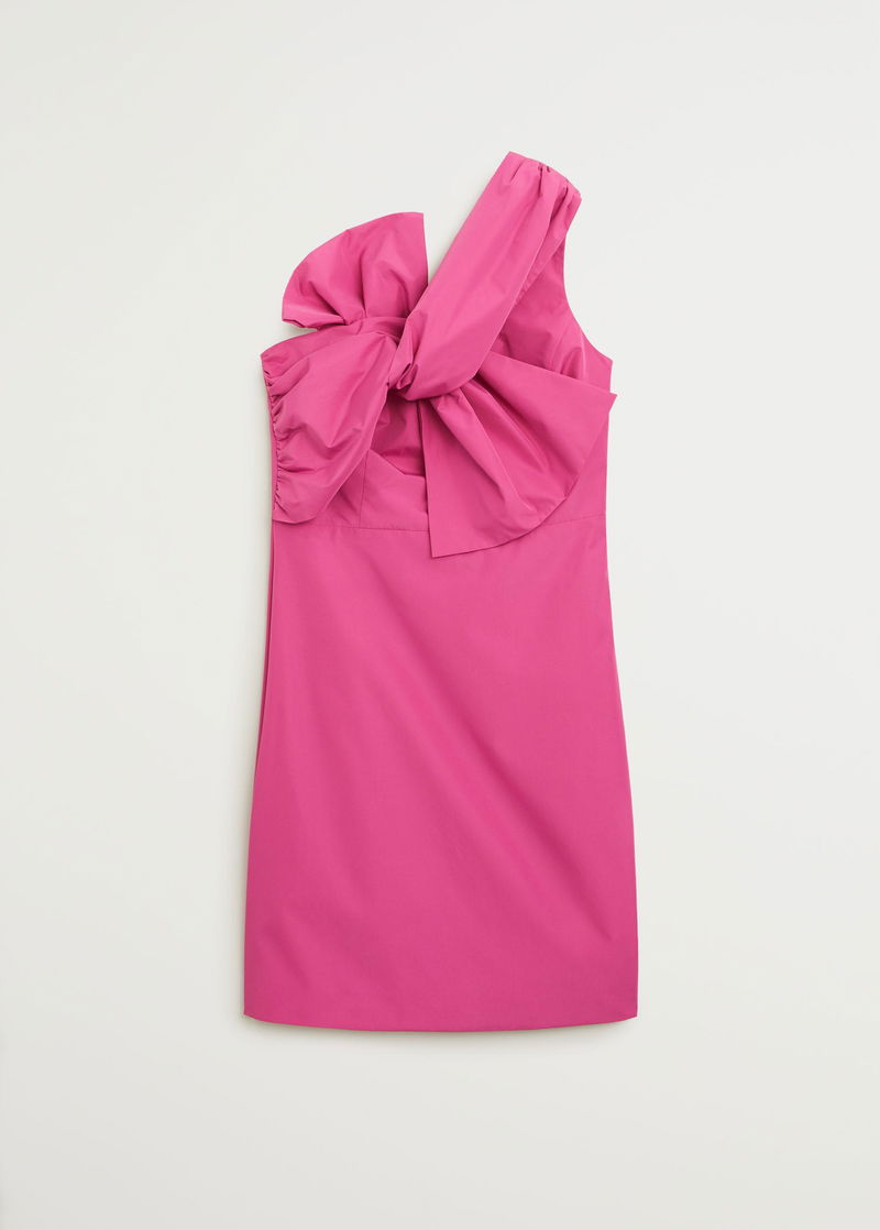 strapless open back dress Women Pink Satin Marble print A-Line Dress main image 1