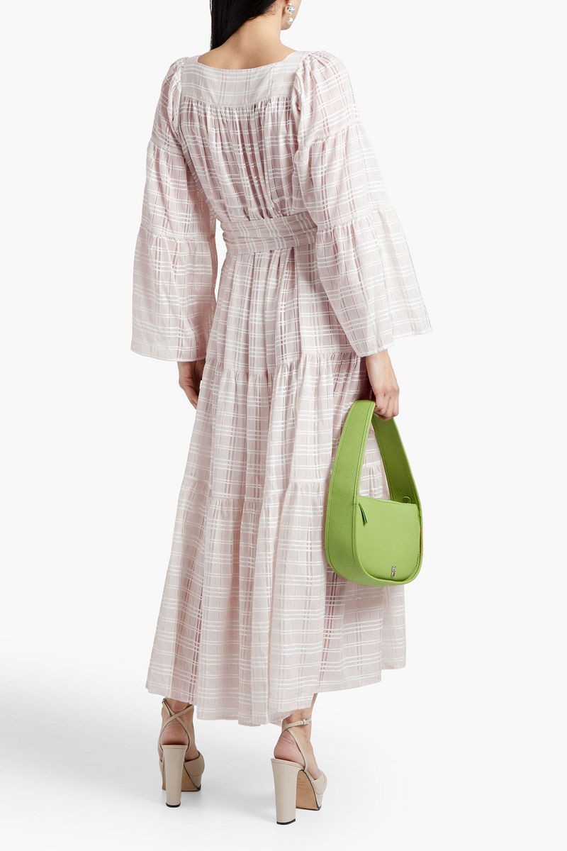 chinese dress ladies The Carolyn Dress in Natural Striped Gauze Natural Striped Gauze / 2023RES342 NSG / 2 main image 1