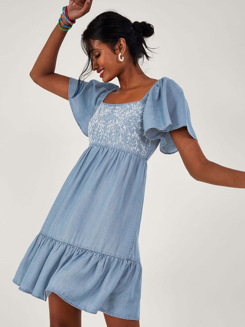 sachin and babi light blue dress 35 Drop-Waist Dresses for Winter, Spring, and Summer 2026