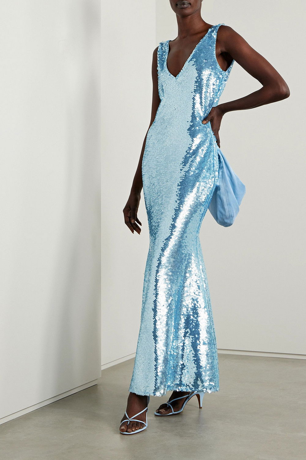 self-portrait floral sequined mesh maxi dress SELF-PORTRAIT Sequined Mesh Maxi Dress