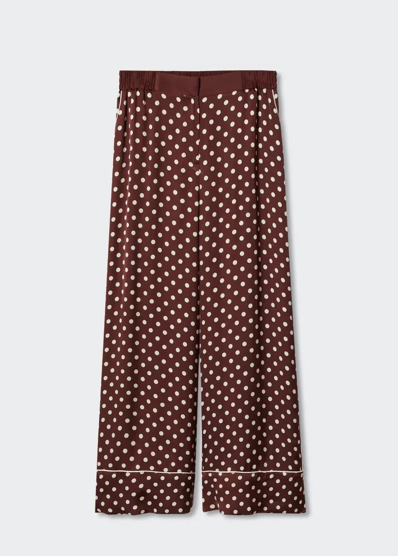MANGO Polka-Dot Satin Trousers endource