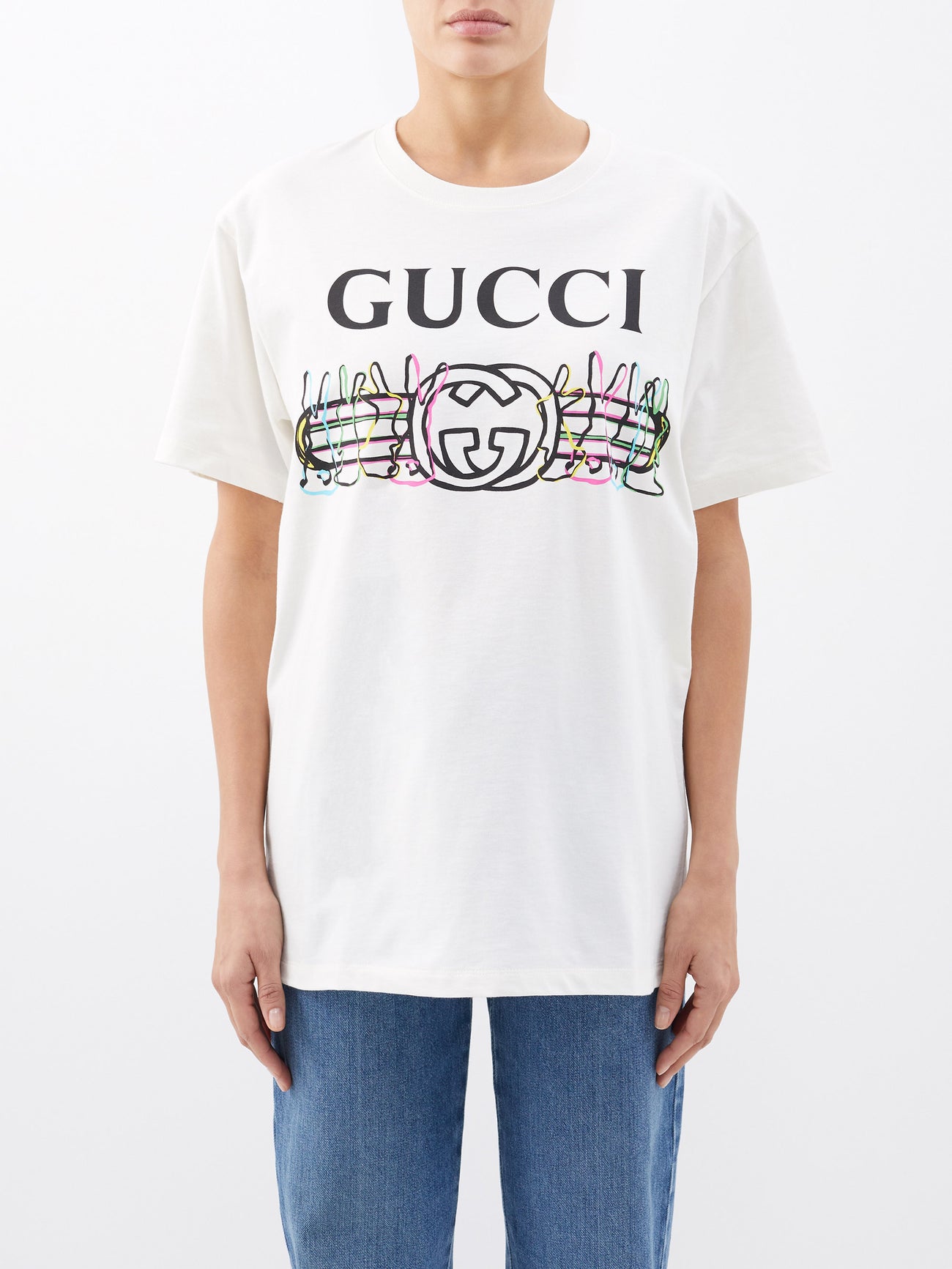 GUCCI GG-Print T-Shirt in White | Endource