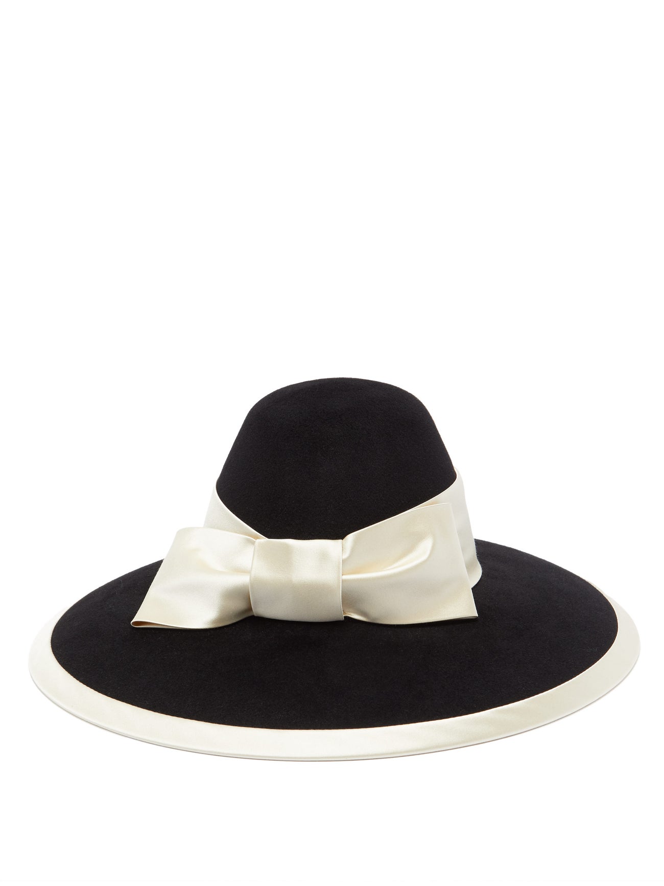COPY - Gucci felt hat with Satin Aurora bow , Lilic and Ivory, brand new Gucci Felt Hat with GG Bow in Brown – Gavriel.us main image 3