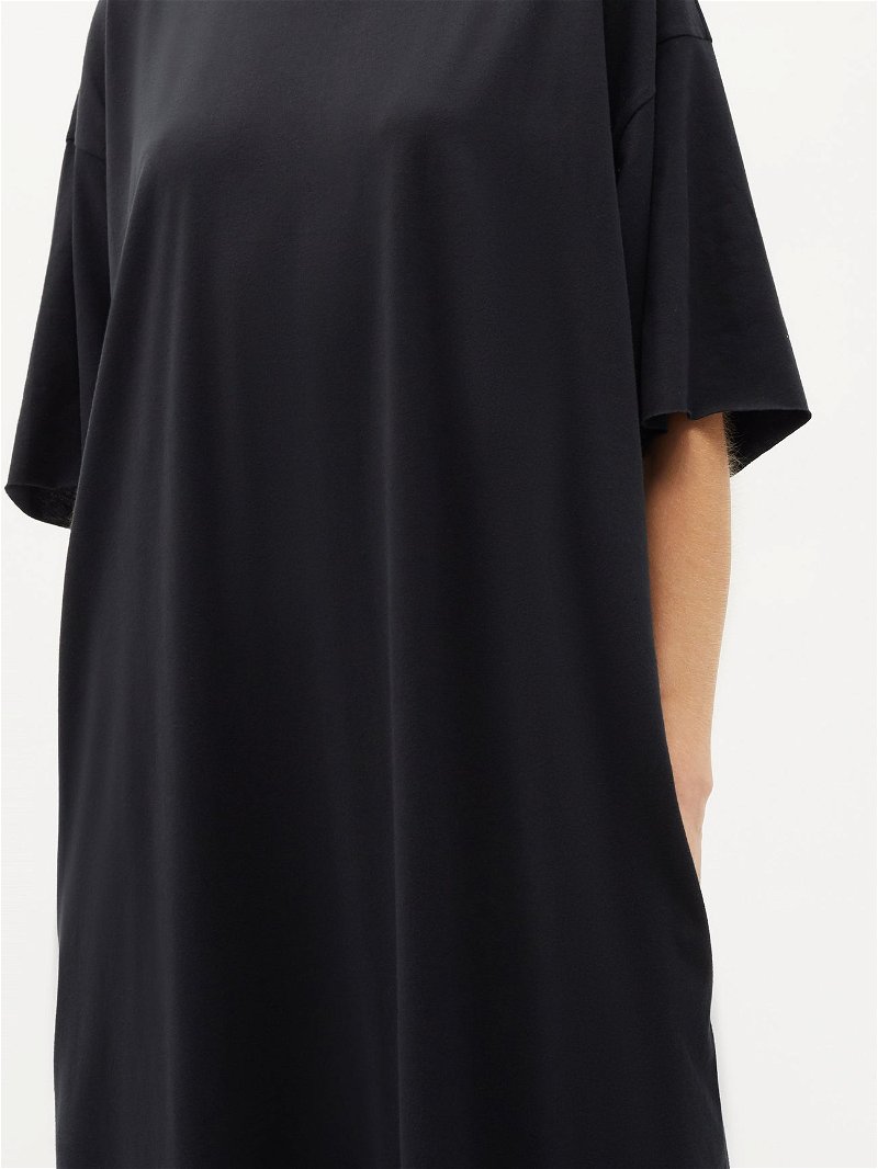 Black Recycled-yarn cotton-blend sweatshirt dress, Raey