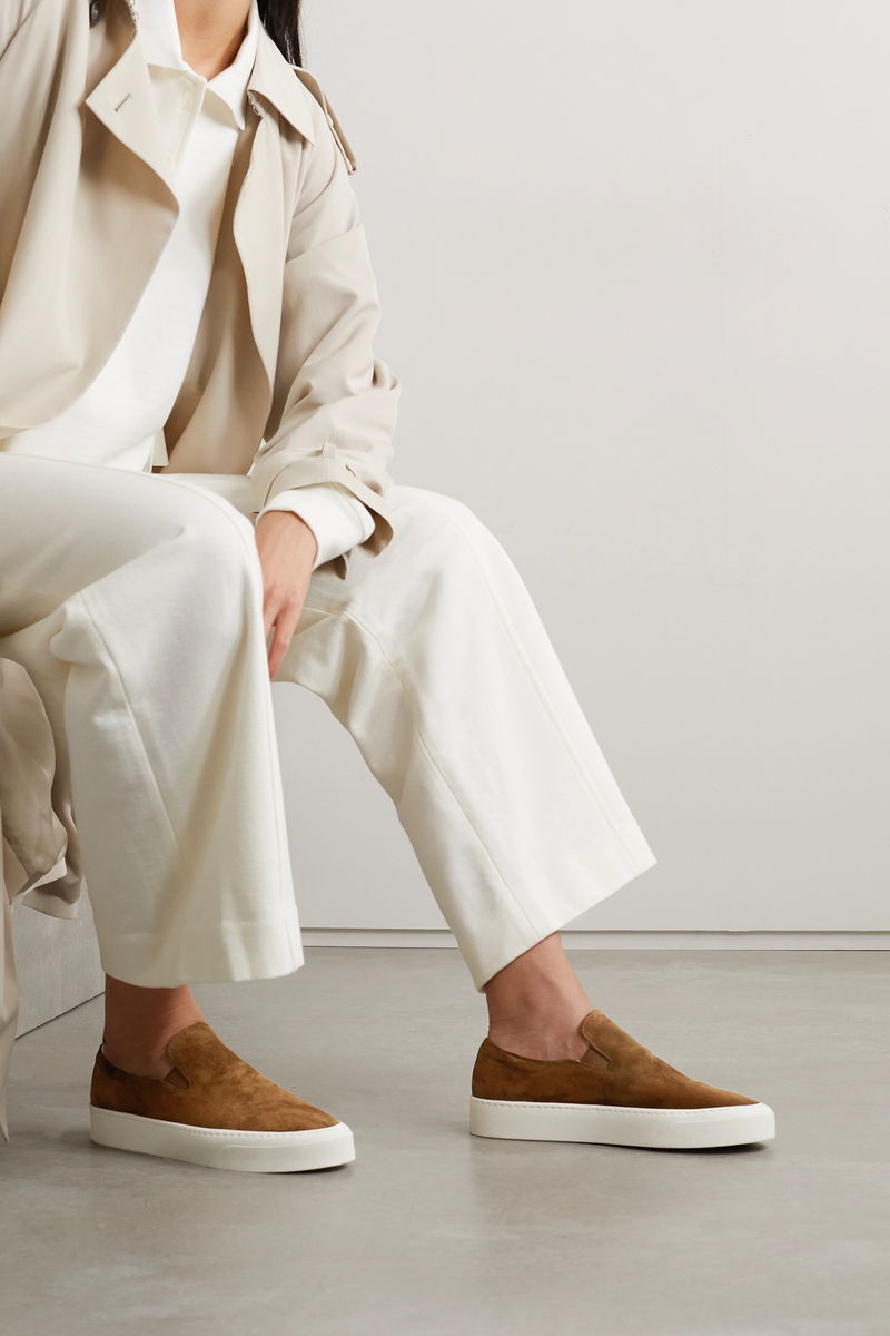 THE ROW Marie H Suede Slip-On Sneakers | endource