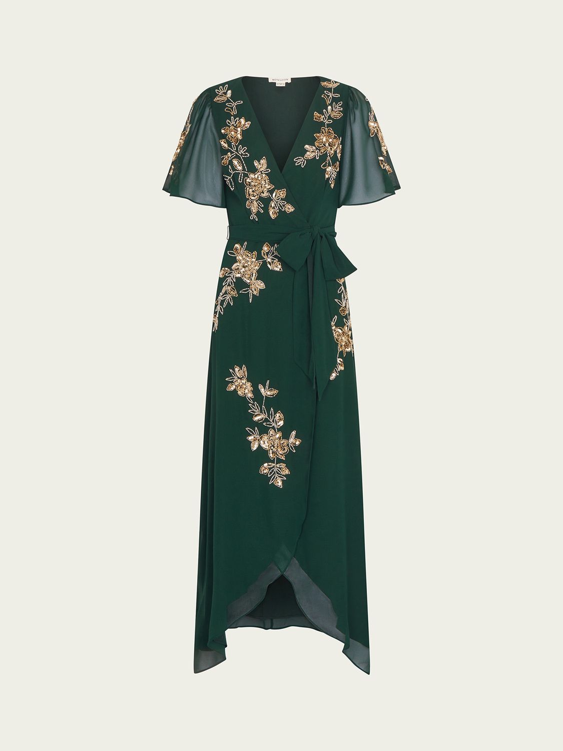 Monsoon Sarah Embellished Wrap Dress | endource