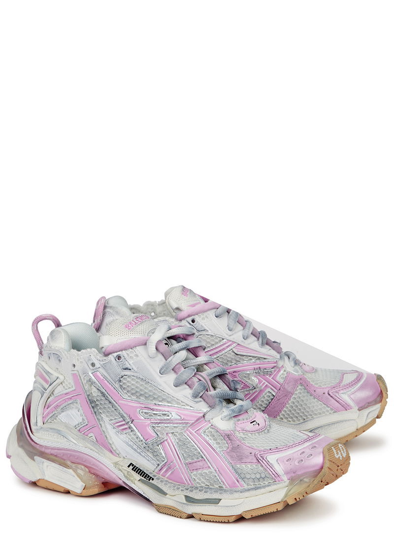 BALENCIAGA Runner Distressed Panelled Mesh Sneakers endource - Main Image