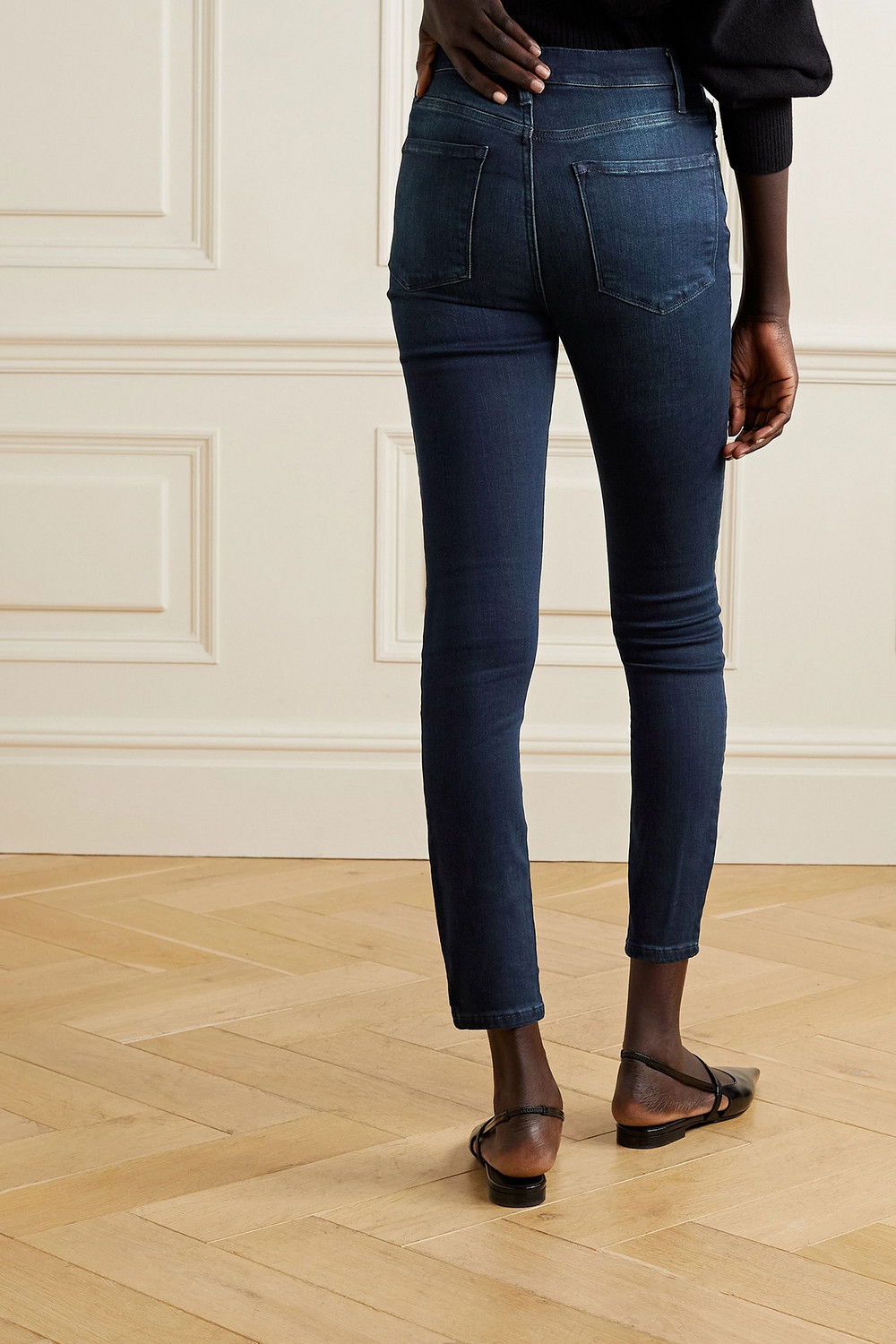 frame ali high rise cigarette jeans Denim Skinny Split hems Frame Denim Ali Lupin High-Rise