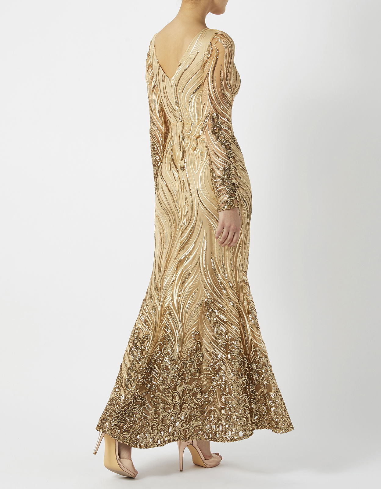 nicole miller black and gold dress Halston Beaded Fireworks Dress main image 1
