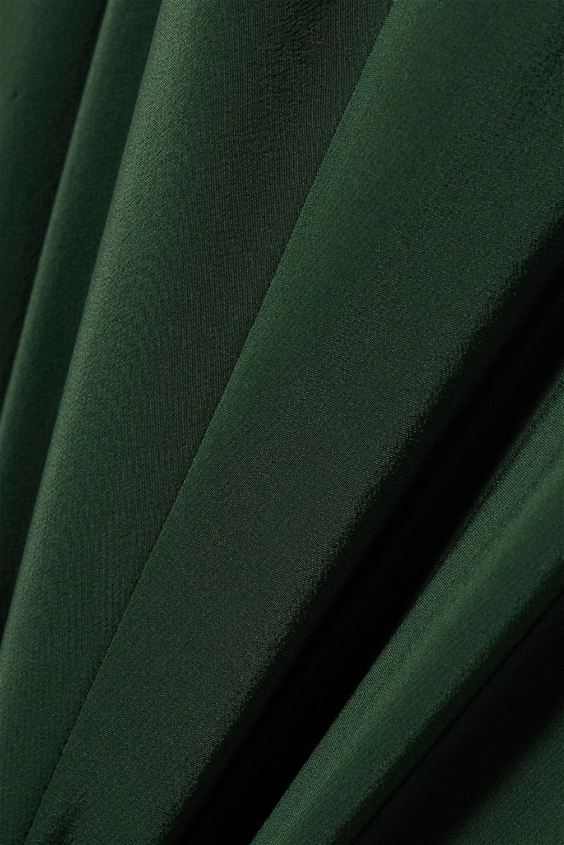 TOTÊME Gathered Hammered Silk-Satin Maxi Dress in Green