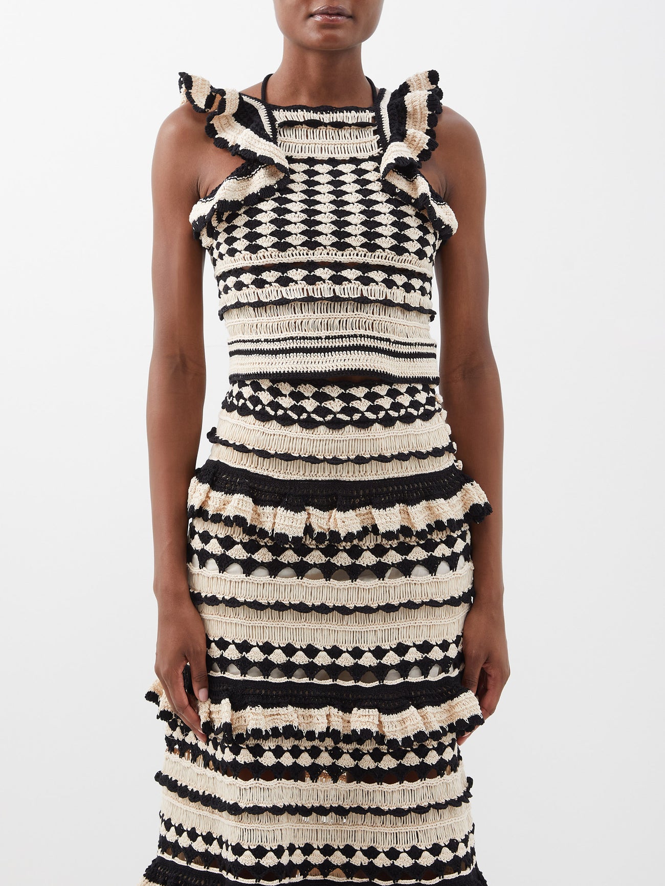 Haut Zimmermann Anneke En Crochet - Édition Limitée - Taille 3 - Noir/Crème - Neuf Avec étiquettes