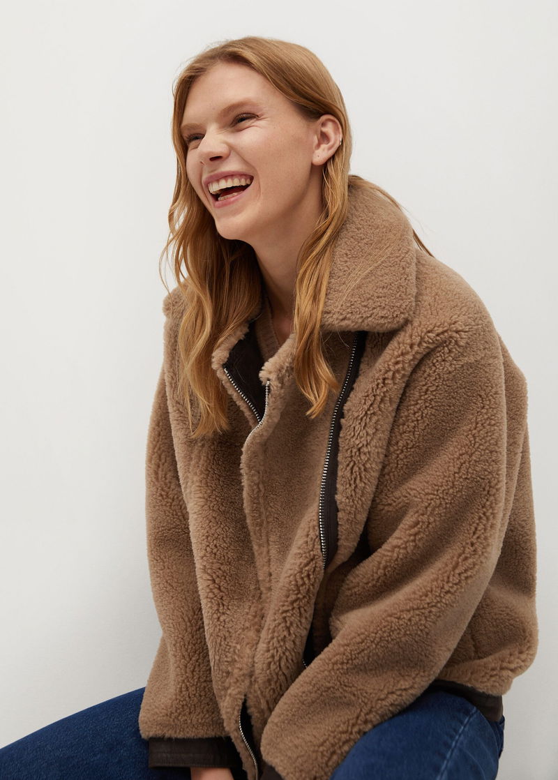 MANGO Faux Shearling Reversible Jacket endource