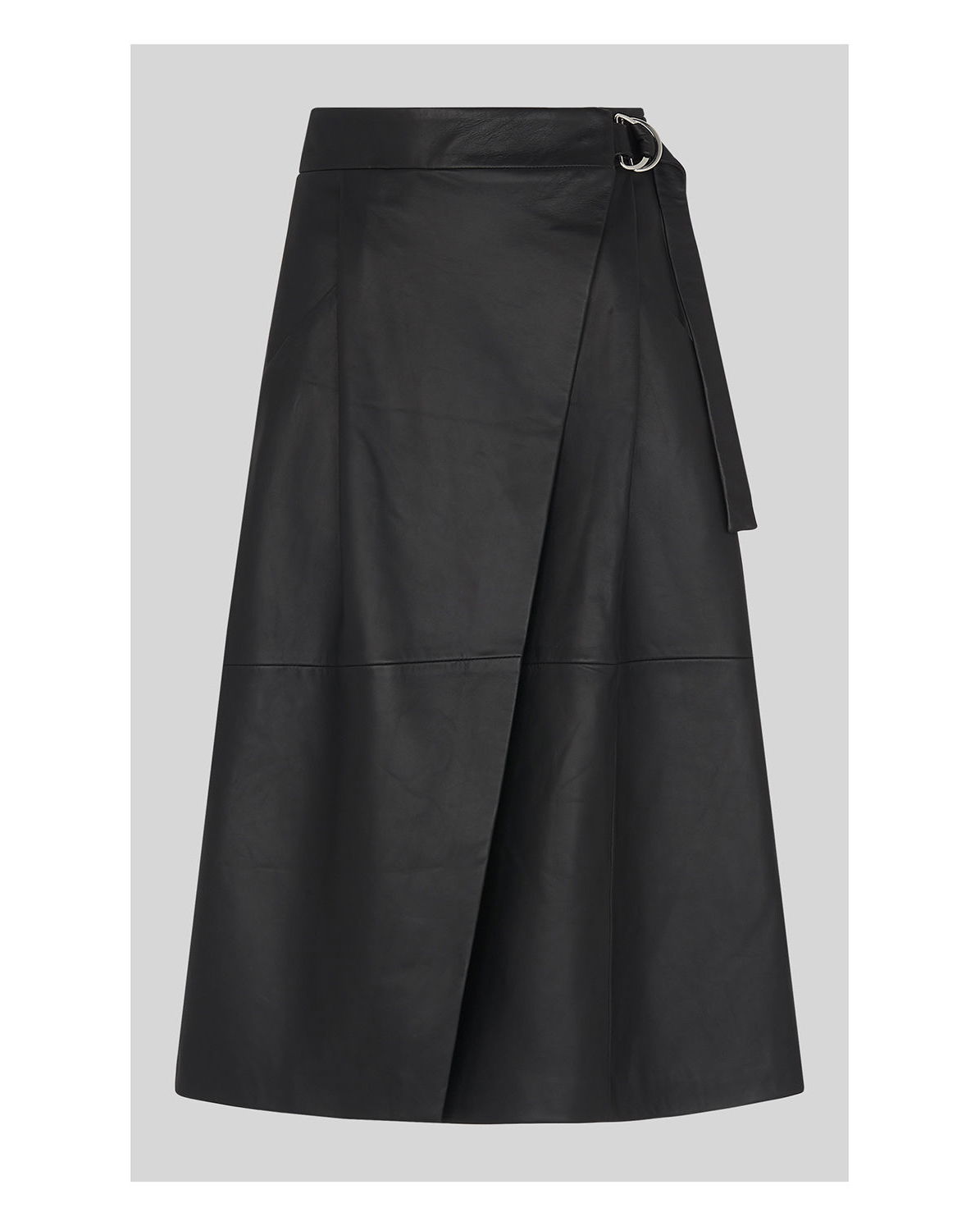 WHISTLES Leather Wrap Midi Skirt