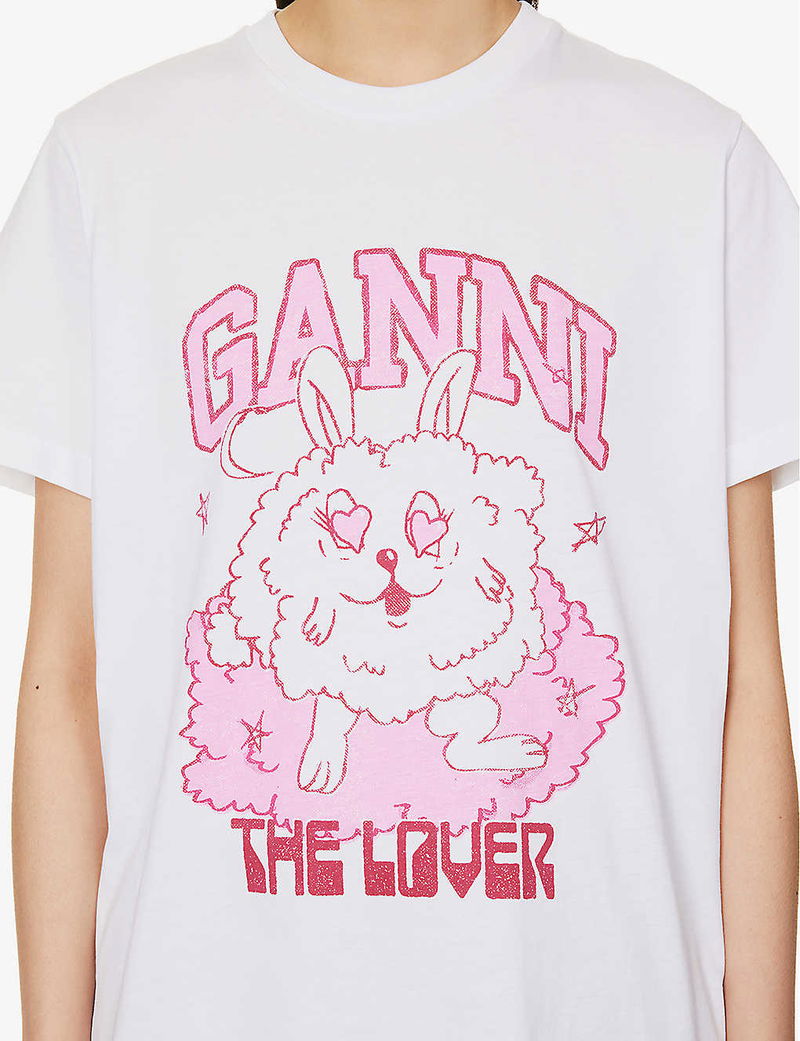 Shop Ganni Dance Bunny Graphic T-Shirt