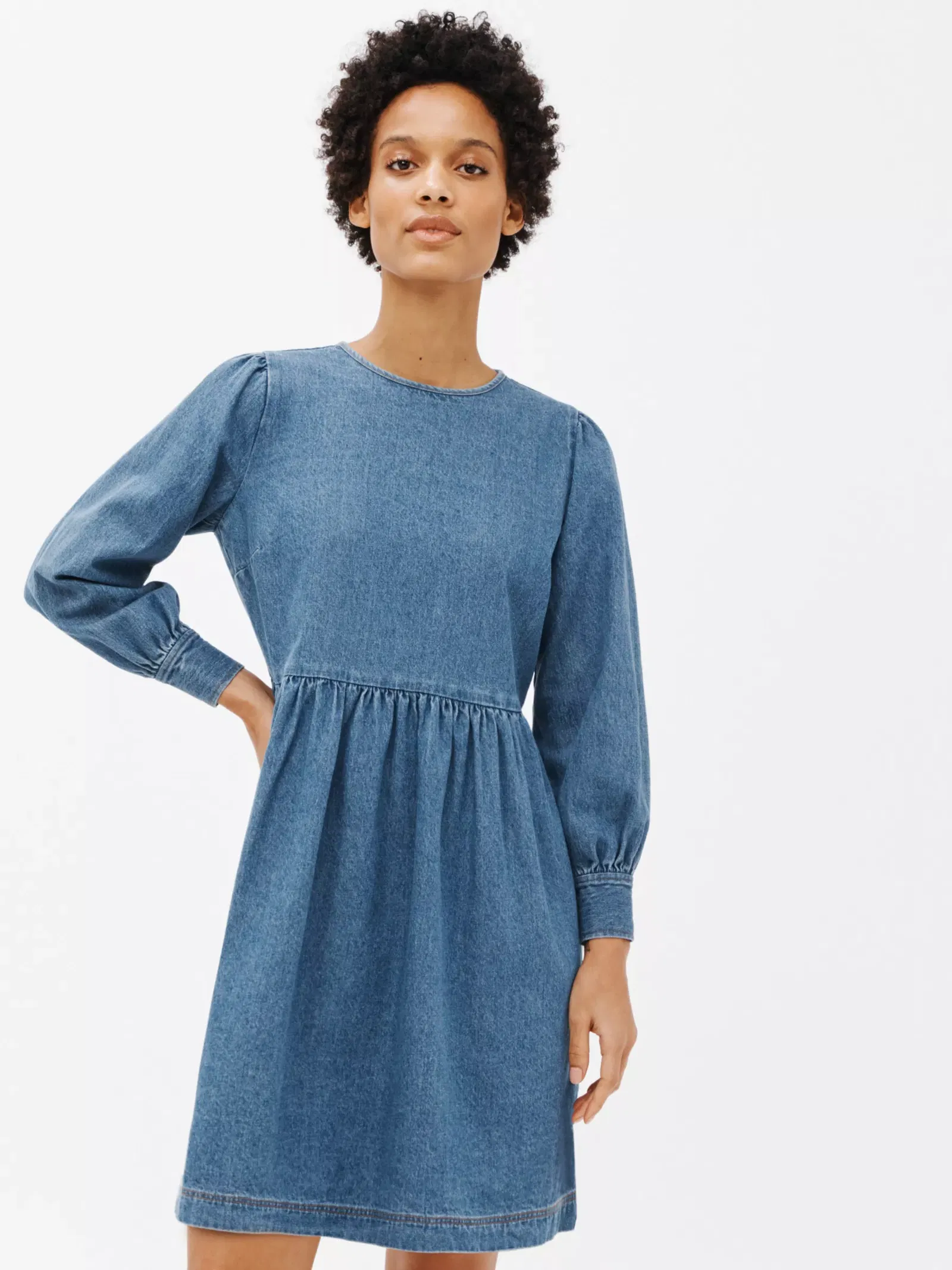 white christmas dresses Denim Smock Maxi Dress main image 1