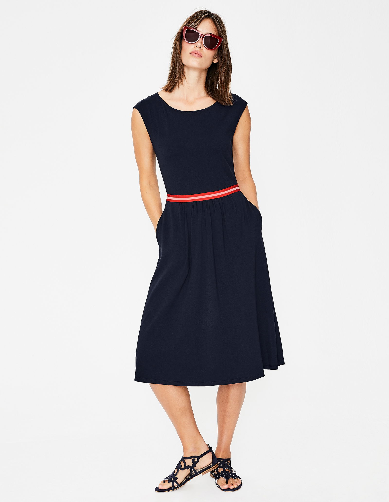 red white and blue jersey dress MAX&Co. Red Jersey Dress with Allover Logo – Once Child and Teen main image 1