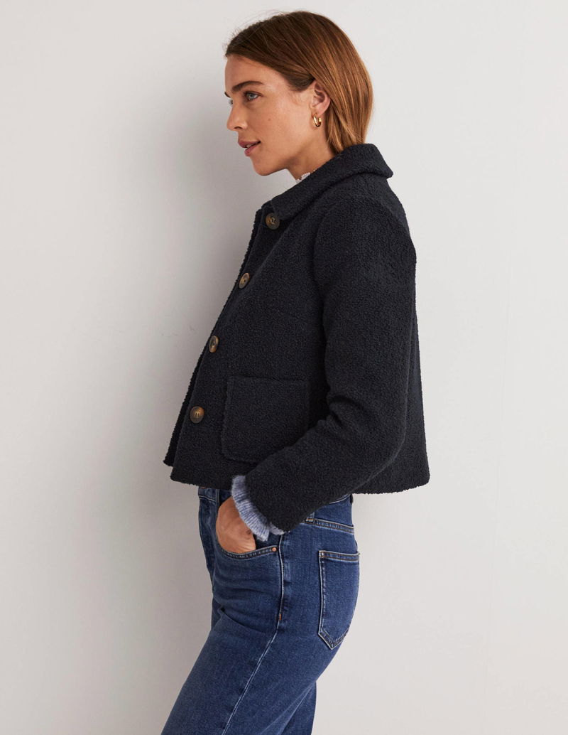 BODEN Textured Cropped Wool Jacket endource