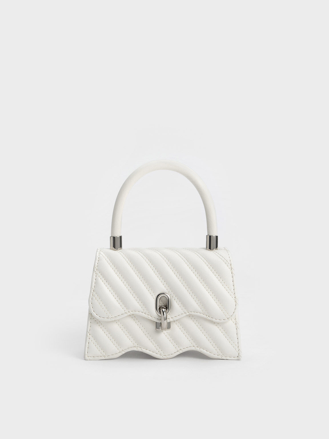 CHARLES & KEITH Freja Wavy Quilted Top Handle Bag Endource