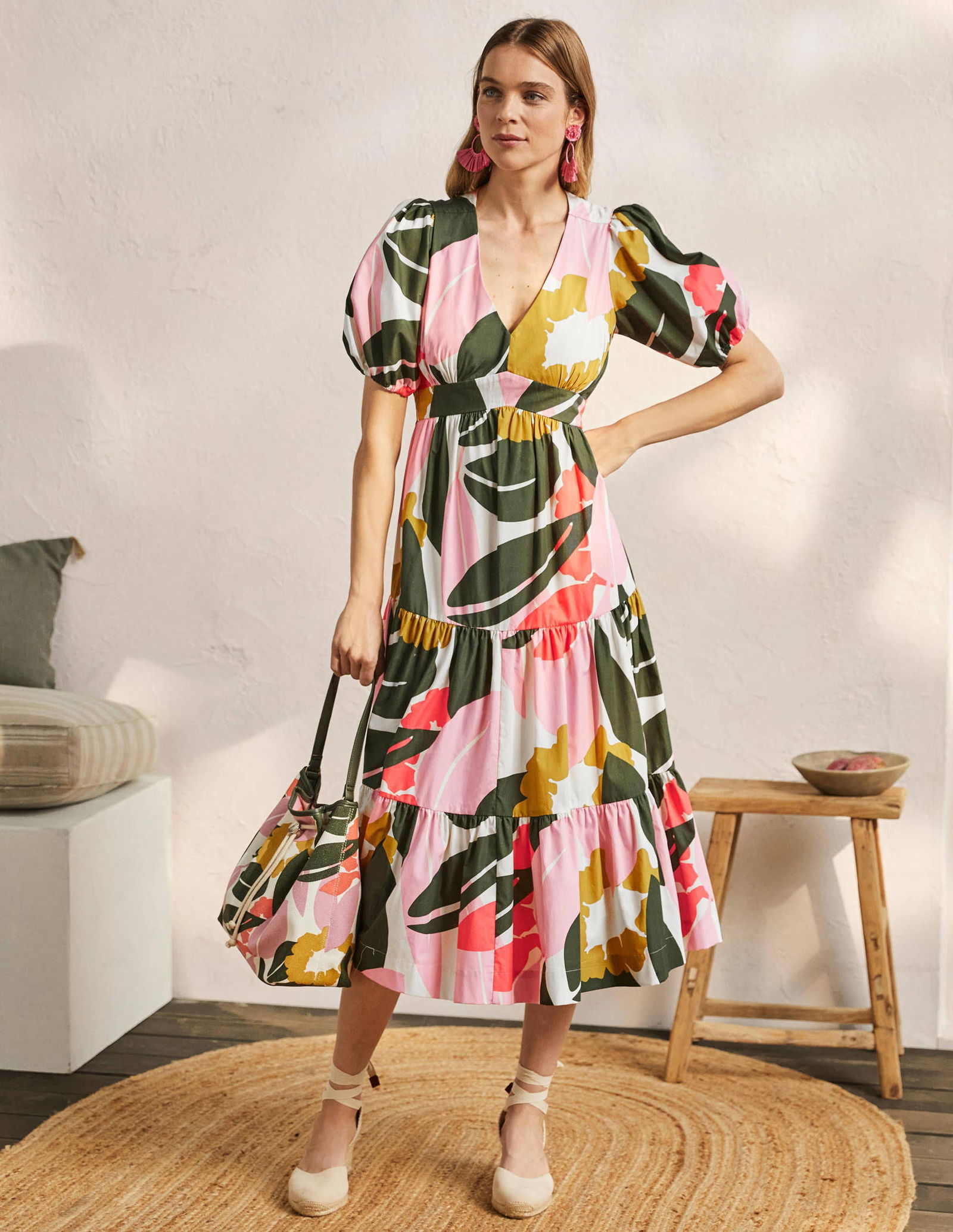 green midi party dress Green Linen Belted Midi Dress – JO+CO