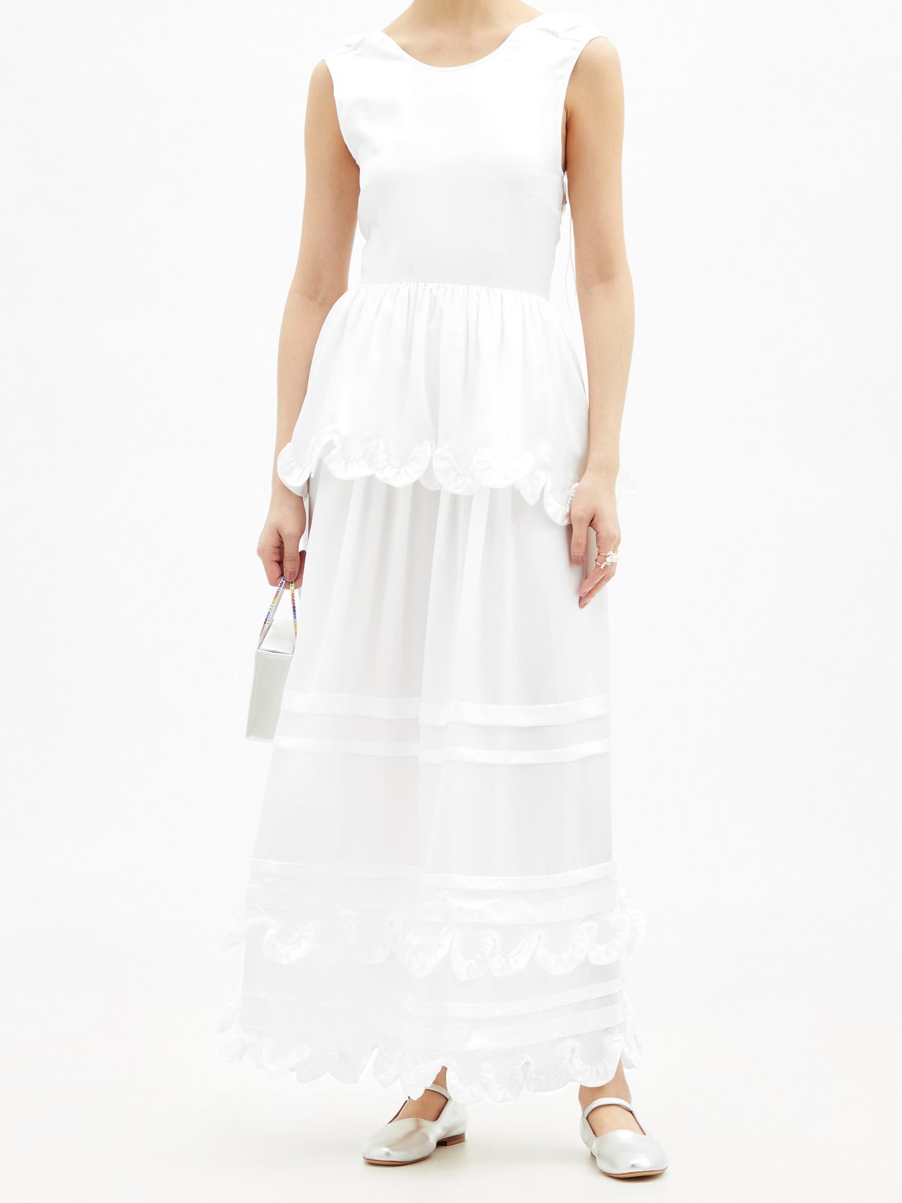 CECILIE BAHNSEN Echo Tiered Silk-Charmeuse Gown | endource