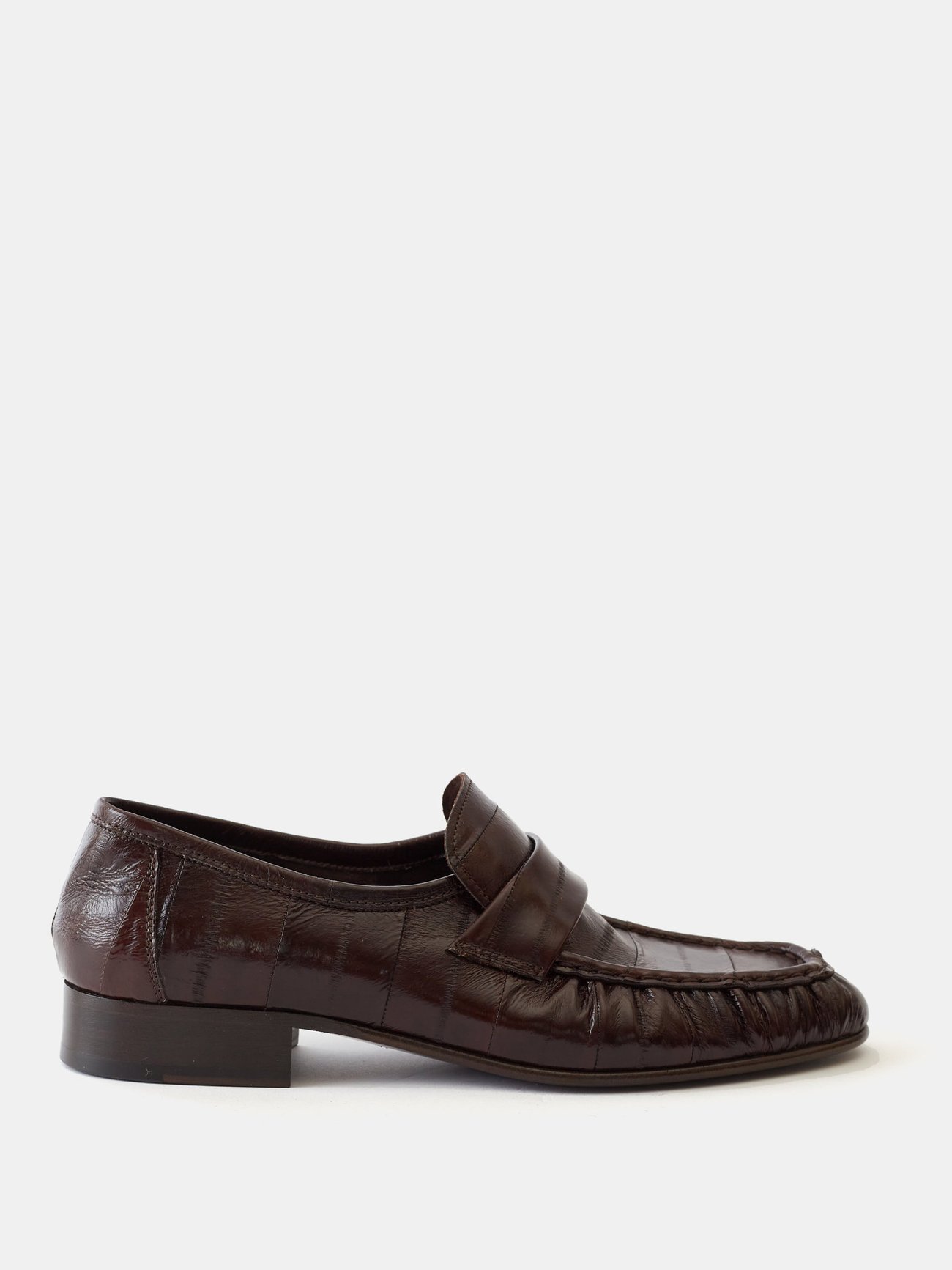 THE ROW Gathered Eel Leather Loafers | endource